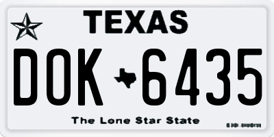 TX license plate DOK6435