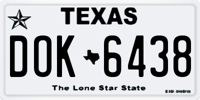 TX license plate DOK6438