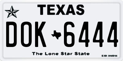 TX license plate DOK6444