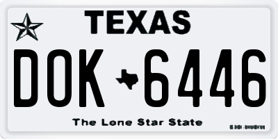 TX license plate DOK6446