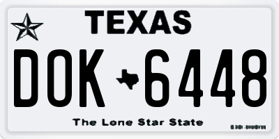 TX license plate DOK6448