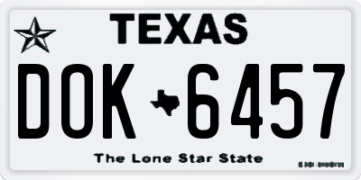TX license plate DOK6457