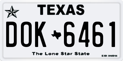 TX license plate DOK6461