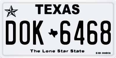 TX license plate DOK6468