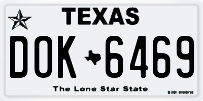 TX license plate DOK6469