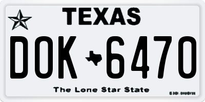 TX license plate DOK6470