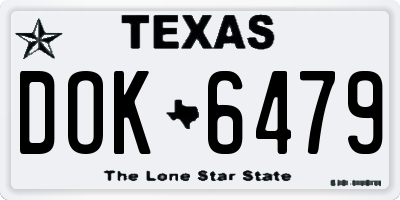 TX license plate DOK6479