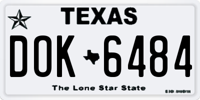TX license plate DOK6484