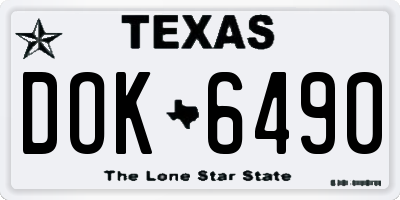 TX license plate DOK6490
