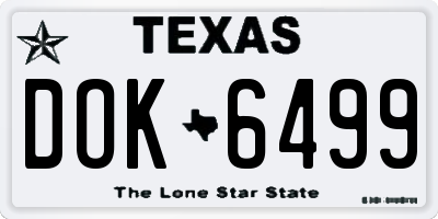 TX license plate DOK6499
