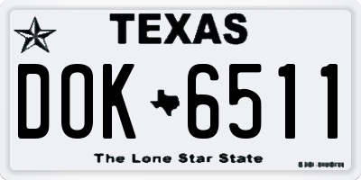 TX license plate DOK6511