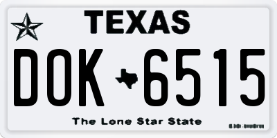 TX license plate DOK6515