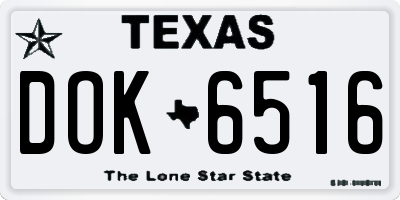 TX license plate DOK6516