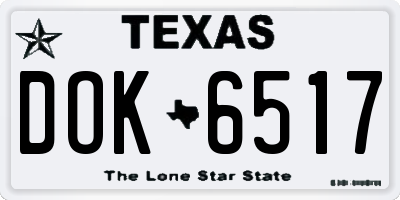 TX license plate DOK6517