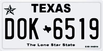 TX license plate DOK6519