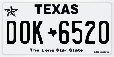 TX license plate DOK6520