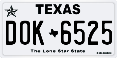 TX license plate DOK6525