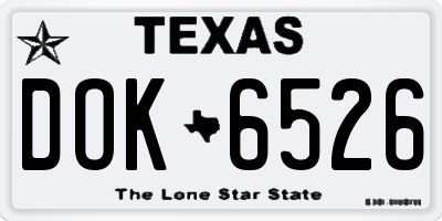 TX license plate DOK6526