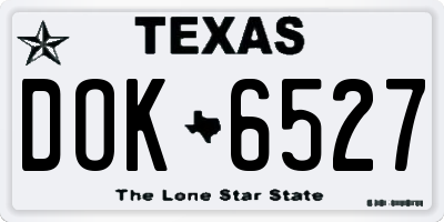TX license plate DOK6527