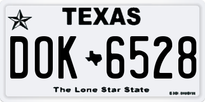 TX license plate DOK6528