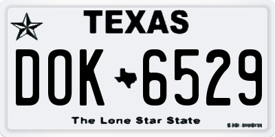 TX license plate DOK6529