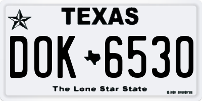 TX license plate DOK6530
