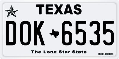 TX license plate DOK6535