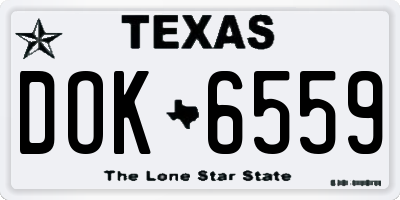 TX license plate DOK6559