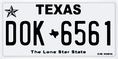 TX license plate DOK6561