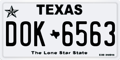 TX license plate DOK6563