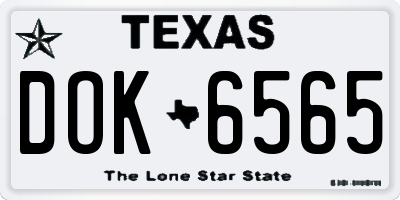 TX license plate DOK6565
