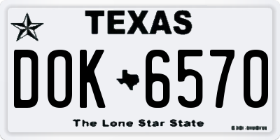 TX license plate DOK6570