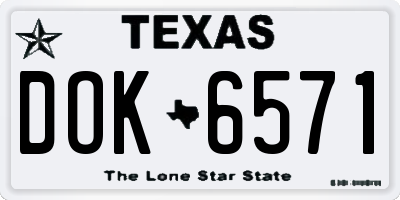 TX license plate DOK6571