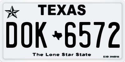 TX license plate DOK6572