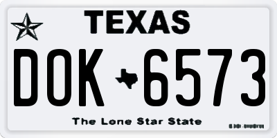 TX license plate DOK6573