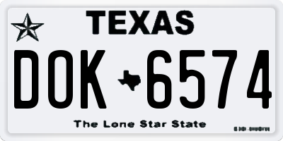 TX license plate DOK6574