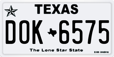 TX license plate DOK6575