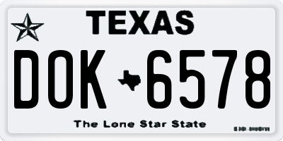 TX license plate DOK6578