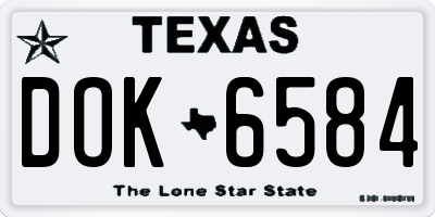 TX license plate DOK6584