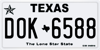 TX license plate DOK6588