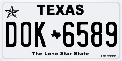 TX license plate DOK6589