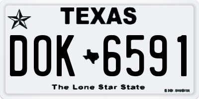 TX license plate DOK6591