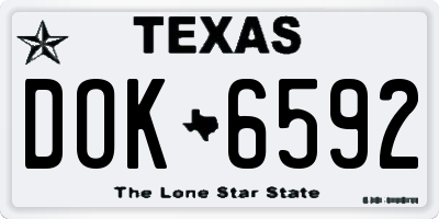 TX license plate DOK6592