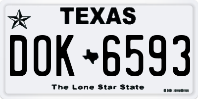 TX license plate DOK6593
