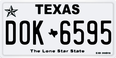 TX license plate DOK6595