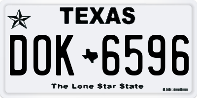 TX license plate DOK6596
