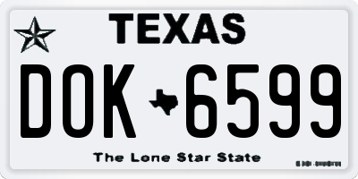 TX license plate DOK6599