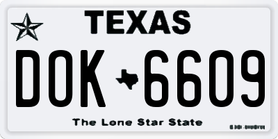 TX license plate DOK6609