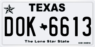 TX license plate DOK6613