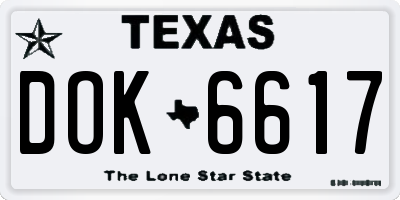 TX license plate DOK6617